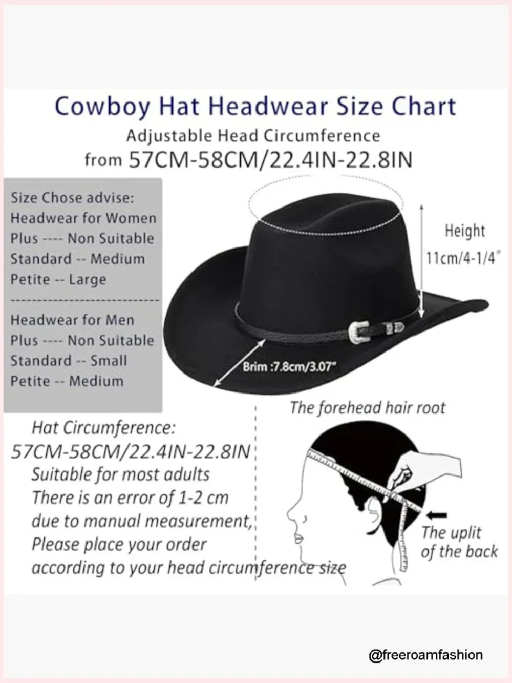 Vintage Western Cowboy Hat Adjustable Felt Western Cowgirl Hat with Belt Decor